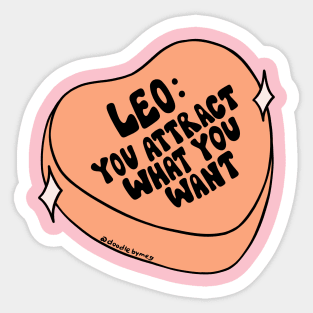 Leo Conversation Heart Sticker